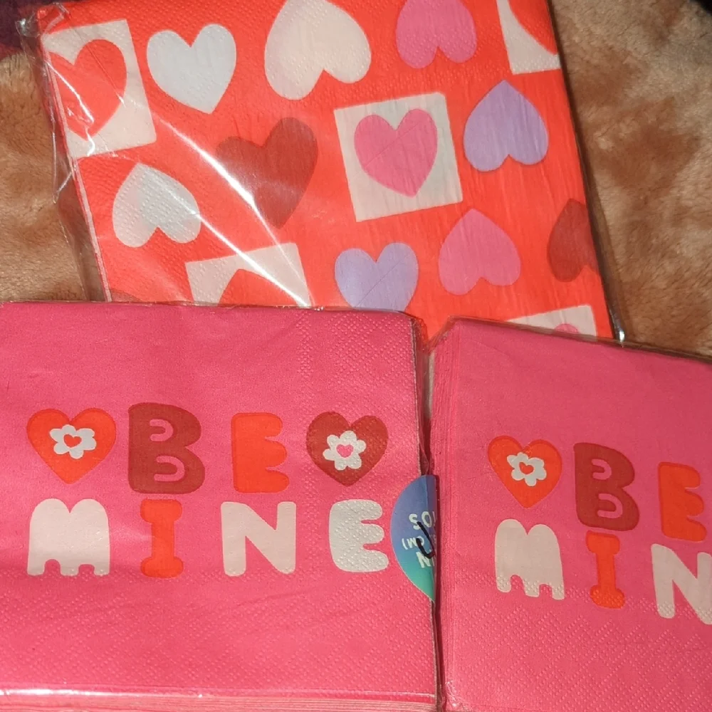 Valentine's Day Heart Napkins - Pink and Red
